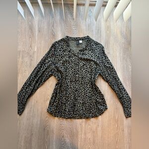 H&M Animal Print Long Sleeve Top
